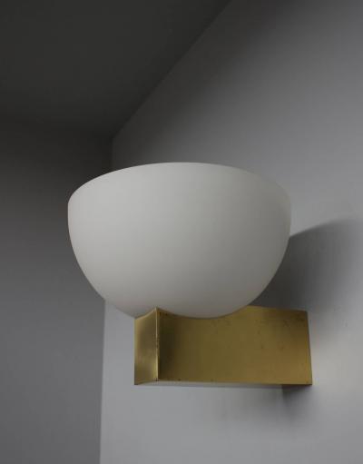 Jean Perzel 20 French Art Deco Bronze and White Glass Sconces by Jean Perzel