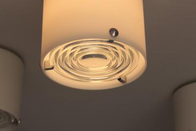 Jean Perzel 3 Fine French 1950s Glass and Chrome Flush Mounts by Perzel 1 pair 1 similar