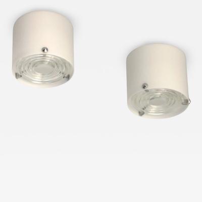 Jean Perzel 3 Fine French 1950s Glass and Chrome Flush Mounts by Perzel 1 pair 1 similar 