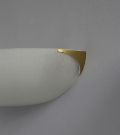 Jean Perzel 3 Fine French Art Deco Fluted Glass and Bronze Wall Lights by Perzel