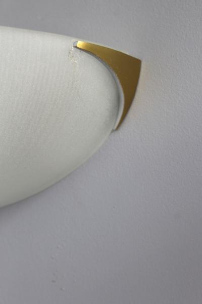 Jean Perzel 3 Fine French Art Deco Fluted Glass and Bronze Wall Lights by Perzel