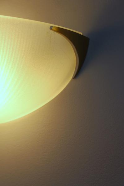 Jean Perzel 3 Fine French Art Deco Fluted Glass and Bronze Wall Lights by Perzel