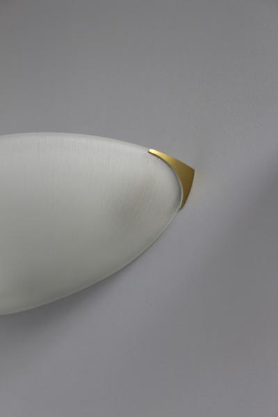 Jean Perzel 3 Fine French Art Deco Fluted Glass and Bronze Wall Lights by Perzel
