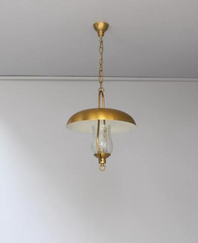 Jean Perzel 3 Fine French Bronze and Craquel Glass Hanging Lanterns by Jean Perzel