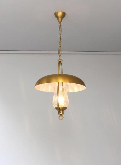 Jean Perzel 3 Fine French Bronze and Craquel Glass Hanging Lanterns by Jean Perzel