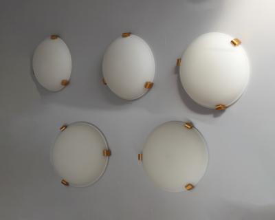 Jean Perzel 5 Fine French Art Deco Flush Mounts or Wall Sconces by Jean Perzel