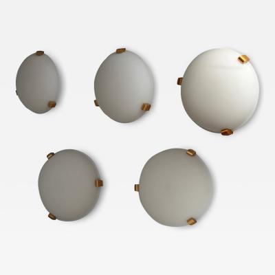 Jean Perzel 5 Fine French Art Deco Flush Mounts or Wall Sconces by Jean Perzel