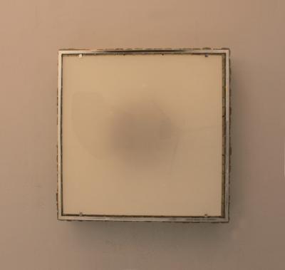 Jean Perzel A Fine French 1970 Square Glass and Chrome Flush Mount by Jean Perzel