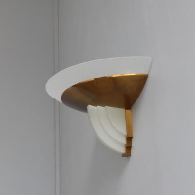 Jean Perzel A Fine French Art Deco Bronze and Cut Glass Sconce by Perzel