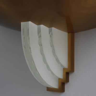Jean Perzel A Fine French Art Deco Bronze and Cut Glass Sconce by Perzel
