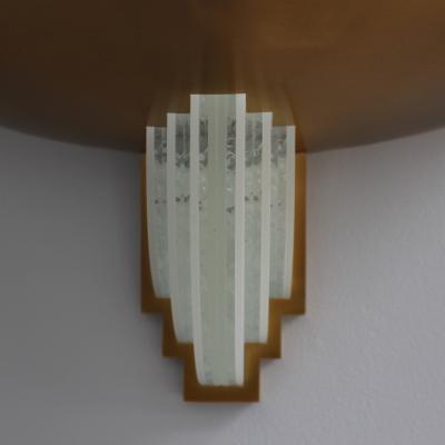 Jean Perzel A Fine French Art Deco Bronze and Cut Glass Sconce by Perzel