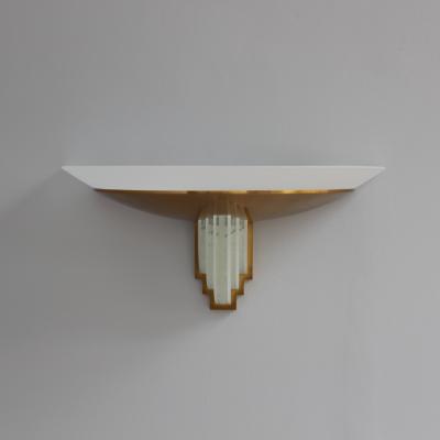 Jean Perzel A Fine French Art Deco Bronze and Cut Glass Sconce by Perzel