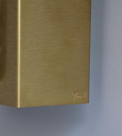 Jean Perzel A French 1970s Bronze and Glass Slab Sconce by Perzel