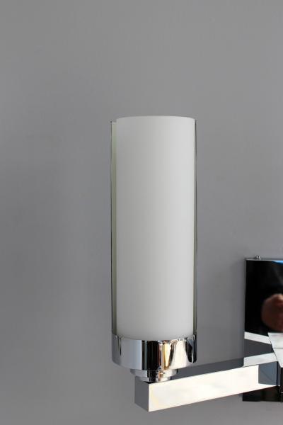 Jean Perzel A Pair of Fine French Art Deco Chrome and Glass Sconces by Perzel
