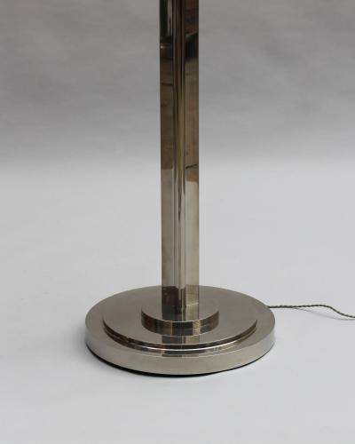 Jean Perzel A Pair of Fine French Art Deco Nickel and Glass Floor Lamps by Perzel