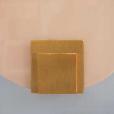 Jean Perzel A Pair of Fine French Art Deco White and Pink Glass Wall Lights by Jean Perzel