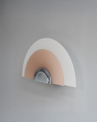 Jean Perzel A Pair of Fine French Art Deco White and Pink Glass Wall Lights by Jean Perzel