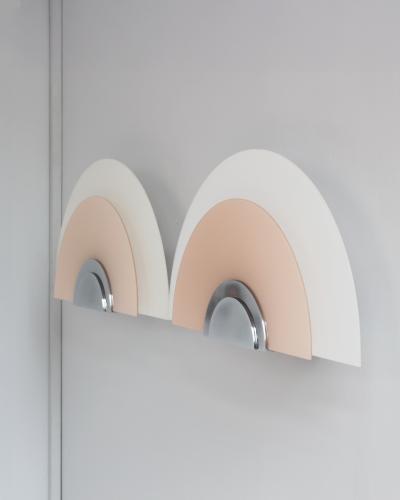 Jean Perzel A Pair of Fine French Art Deco White and Pink Glass Wall Lights by Jean Perzel