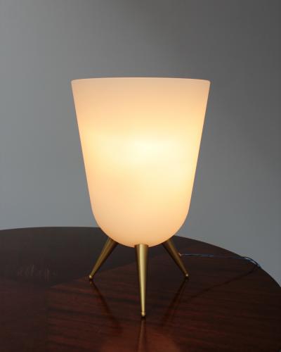 Jean Perzel A Pair of Fine French Mid Century Glass and Bronze Table Lamps by Jean Perzel