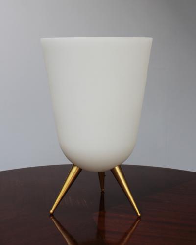 Jean Perzel A Pair of Fine French Mid Century Glass and Bronze Table Lamps by Jean Perzel