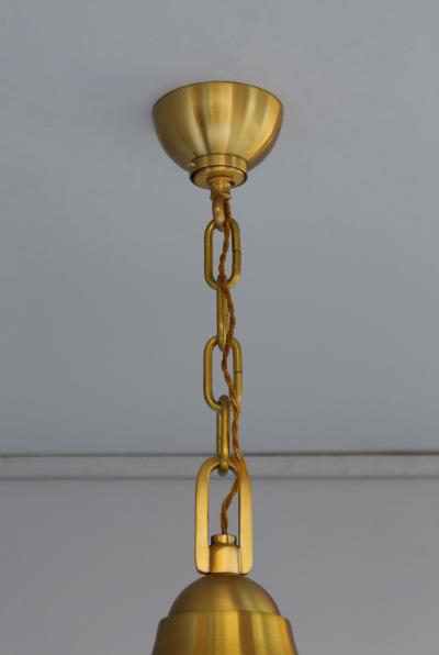 Jean Perzel A Pair of Hanging Bronze and craquel glass Lanterns by Jean Perzel