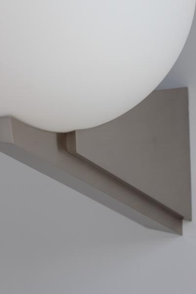 Jean Perzel A pair of Fine French Art Deco Brushed Nickel and Glass Sconces by Jean Perzel