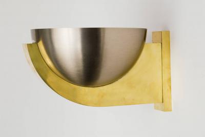 Jean Perzel BRUSHED STEEL AND BRASS SCONCES BY PERZEL