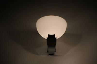 Jean Perzel Eight Fine French Art Deco Chrome and White Glass Sconces by Jean Perzel