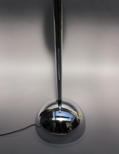 Jean Perzel FINE FRENCH ART DECO CHROME AND WHITE GLASS FLOOR LAMP BY PERZEL