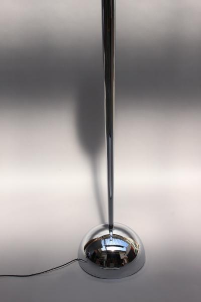 Jean Perzel FINE FRENCH ART DECO CHROME AND WHITE GLASS FLOOR LAMP BY PERZEL