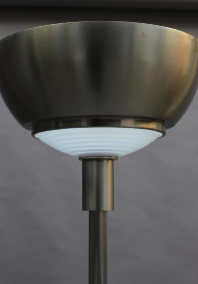 Jean Perzel FINE FRENCH ART DECO NICKEL AND GLASS FLOOR LAMP BY JEAN PERZEL