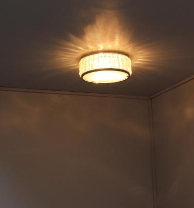 Jean Perzel FINE ROUND CHROME AND GLASS QUEEN S NECKLACE CEILING LIGHT BY PERZEL