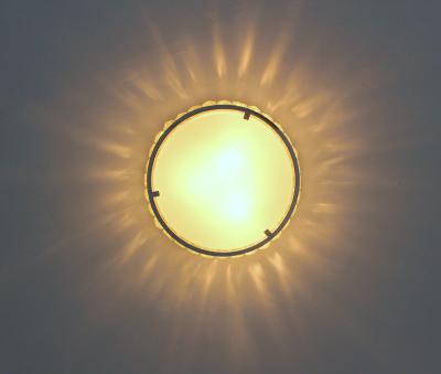 Jean Perzel FINE ROUND CHROME AND GLASS QUEEN S NECKLACE CEILING LIGHT BY PERZEL