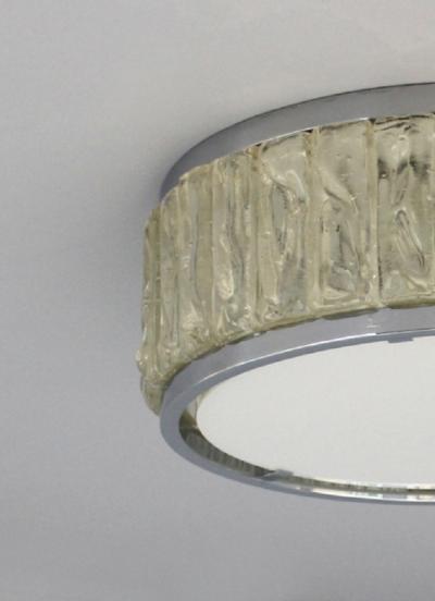 Jean Perzel FINE ROUND CHROME AND GLASS QUEEN S NECKLACE CEILING LIGHT BY PERZEL