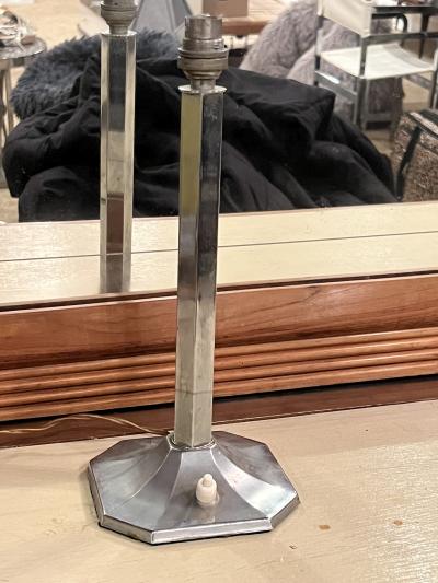 Jean Perzel FRENCH ART DECO CHROMED BRONZE LAMP