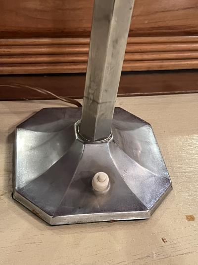 Jean Perzel FRENCH ART DECO CHROMED BRONZE LAMP