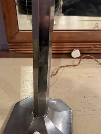 Jean Perzel FRENCH ART DECO CHROMED BRONZE LAMP