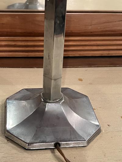Jean Perzel FRENCH ART DECO CHROMED BRONZE LAMP