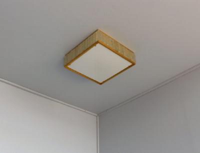 Jean Perzel Fine 1950 s Brass and Glass Square Queen Necklace Ceiling Light by Perzel