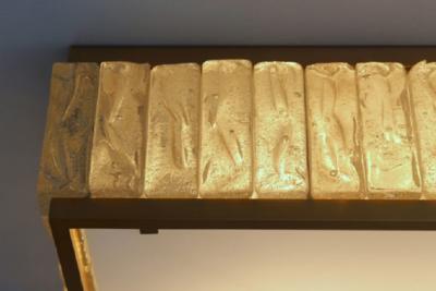 Jean Perzel Fine 1950 s Brass and Glass Square Queen Necklace Ceiling Light by Perzel