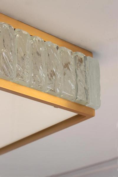 Jean Perzel Fine 1970 s Brass and Glass Square Queen s Necklace Ceiling Light by Perzel