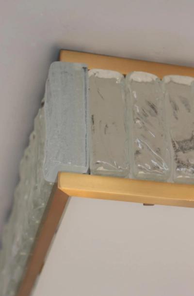 Jean Perzel Fine 1970 s Brass and Glass Square Queen s Necklace Ceiling Light by Perzel