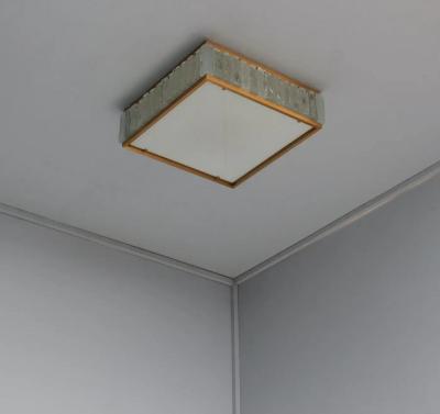 Jean Perzel Fine 1970 s Brass and Glass Square Queen s Necklace Ceiling Light by Perzel