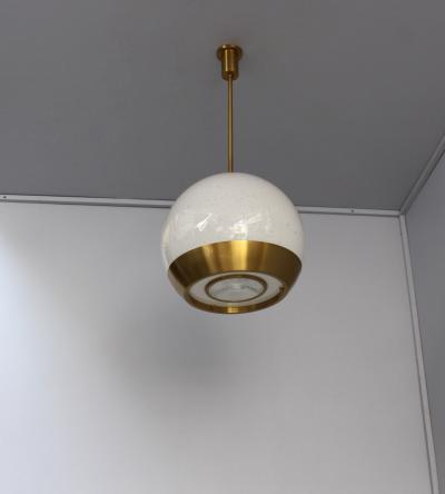 Jean Perzel Fine French 1950 s Glass and Bronze Pendant by Perzel