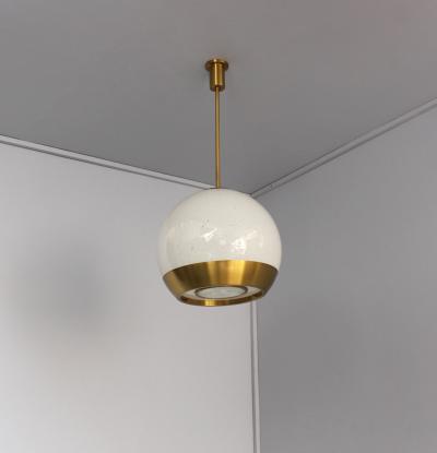 Jean Perzel Fine French 1950 s Glass and Bronze Pendant by Perzel