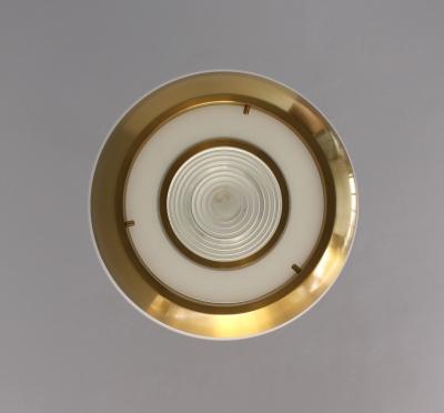 Jean Perzel Fine French 1950 s Glass and Bronze Pendant by Perzel
