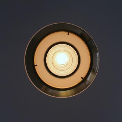 Jean Perzel Fine French 1950 s Glass and Bronze Pendant by Perzel