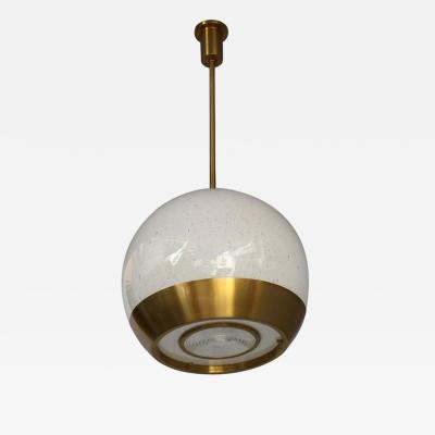 Jean Perzel Fine French 1950 s Glass and Bronze Pendant by Perzel