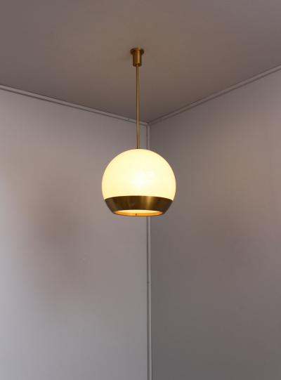 Jean Perzel Fine French 1950 s Glass and Bronze Pendant by Perzel