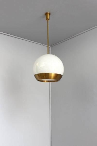 Jean Perzel Fine French 1950 s Glass and Bronze Pendant by Perzel